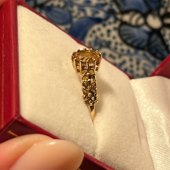 Vintage 10Kt Yellow Gold Citrine Ring. Ring size: 7.75 - Picture 14 of 16